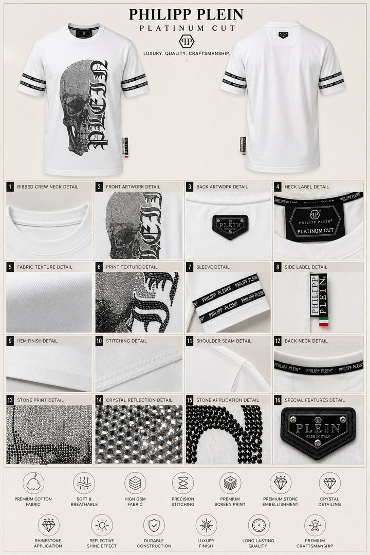 The Gothic Typo Skull Strass Crew