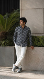 Load image into Gallery viewer, Signature GG Shadow Denim Button-Down Shirt