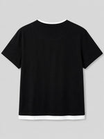 Load image into Gallery viewer, The Layered Contrast Notch-Neck Tee