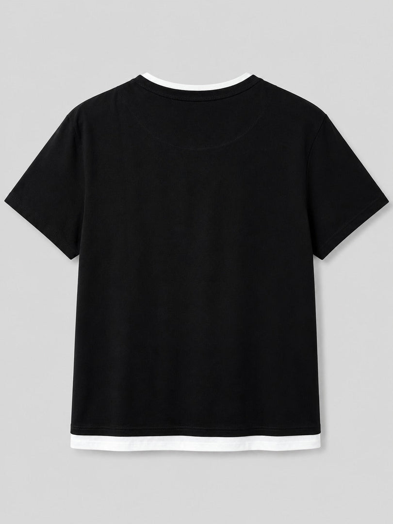 The Layered Contrast Notch-Neck Tee