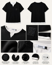 The Layered Contrast Notch-Neck Tee