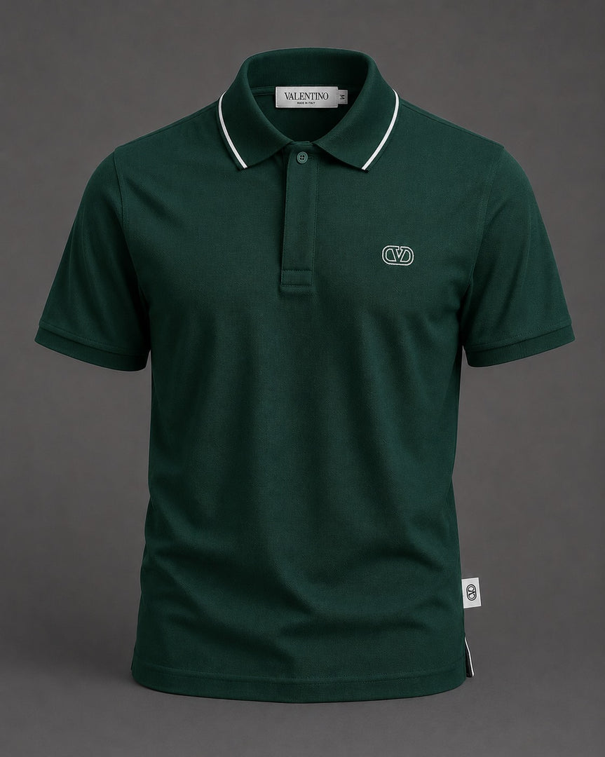 Valentino Viridian Pique Polo
