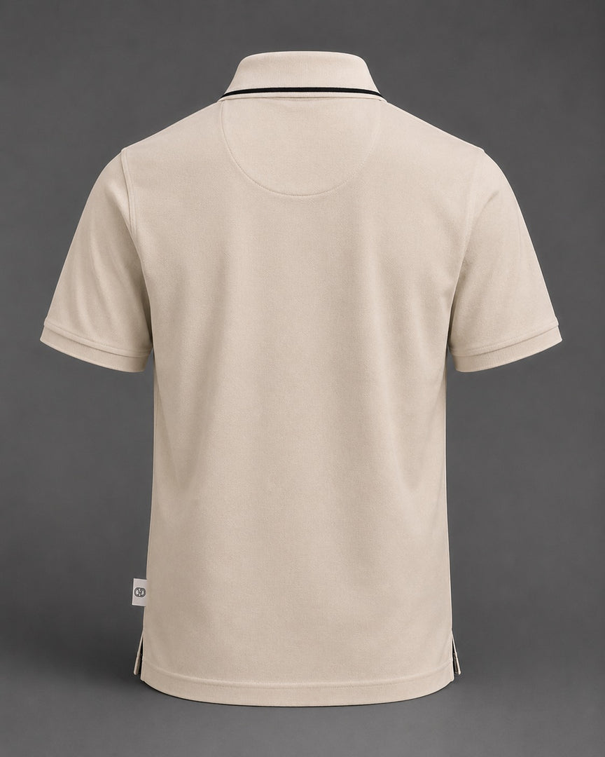 Valentino Ecru Pique Polo Off White
