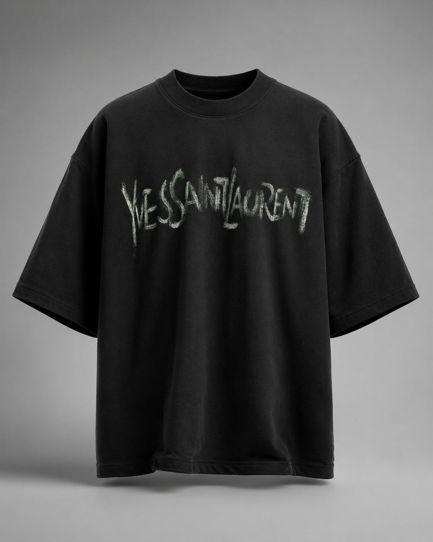 The "Yves Saint Laurent" Distressed Chalk Tee