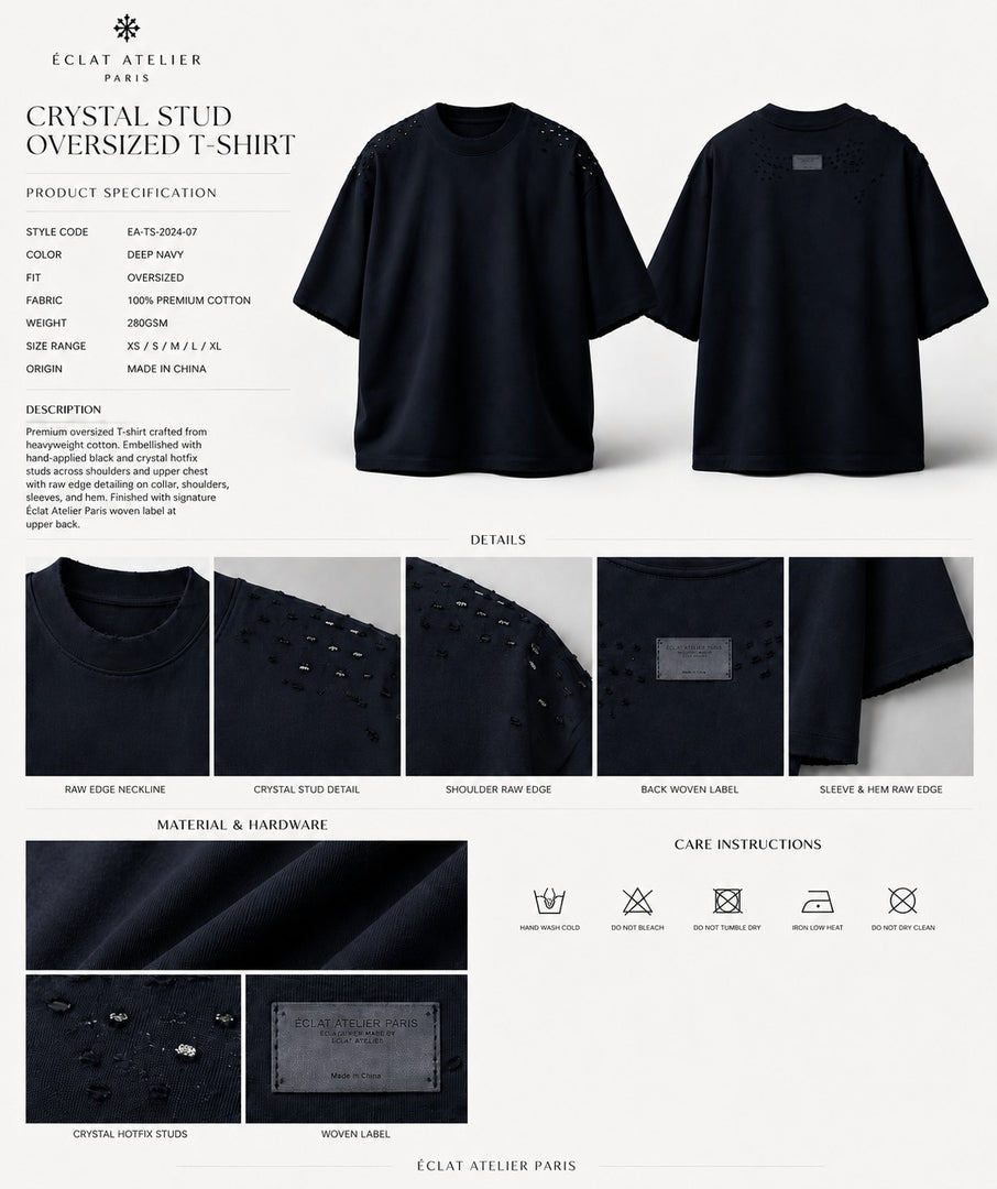 Matte Midnight Structural Stud T-shirt