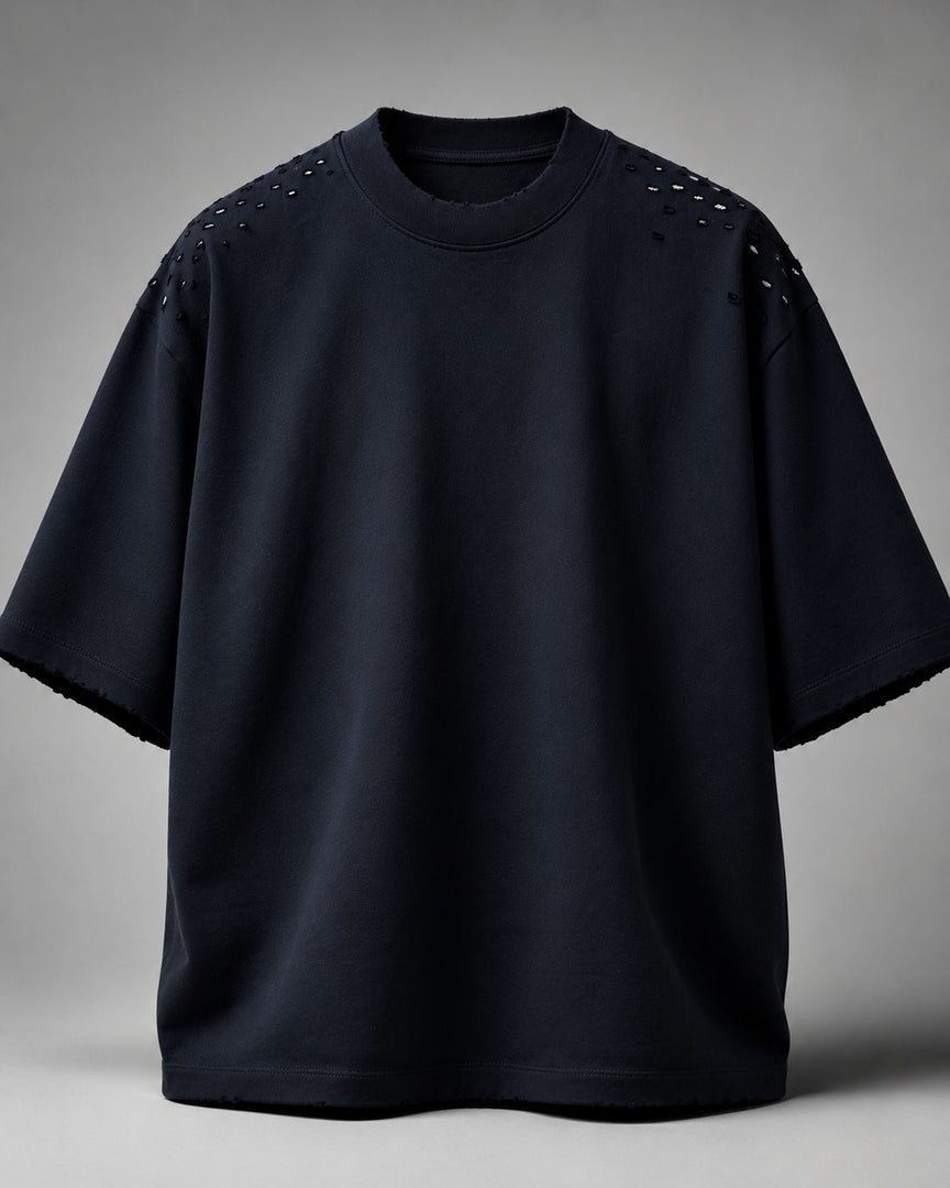 Matte Midnight Structural Stud T-shirt