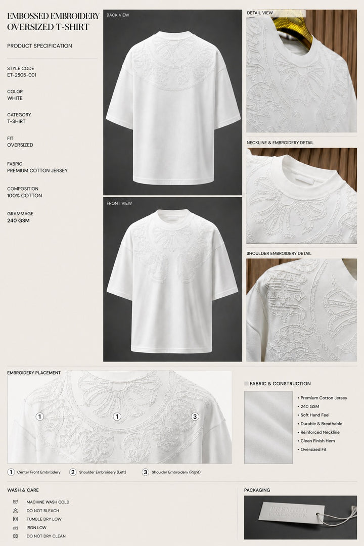 Chrome Hearts Embossed Oversized T-shirt