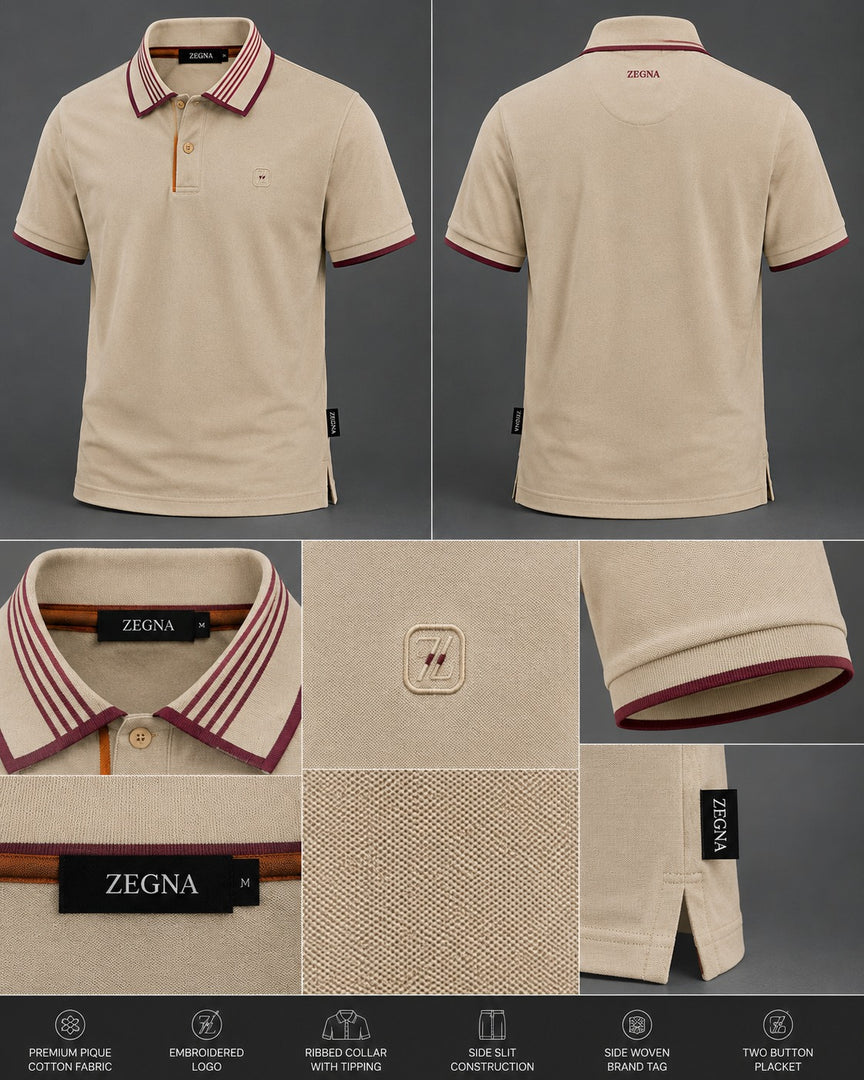 The Desert Taupe Linear Polo