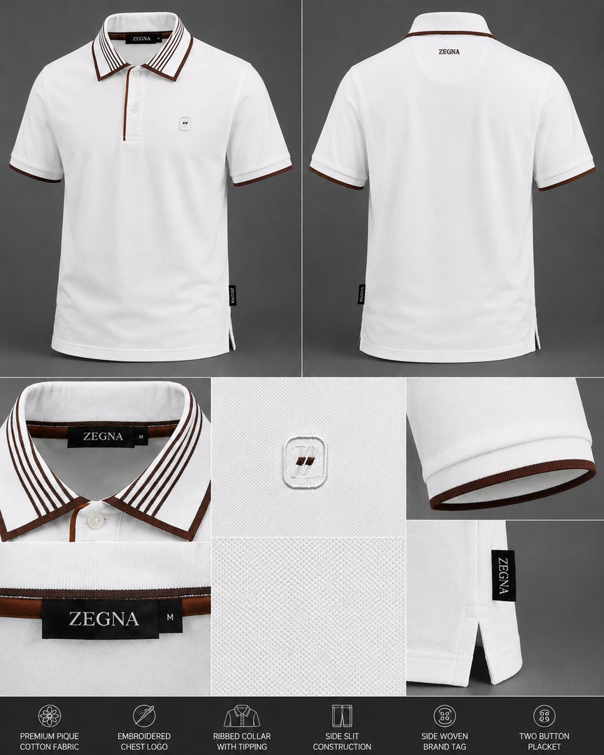 The Alabaster Espresso Linear Polo